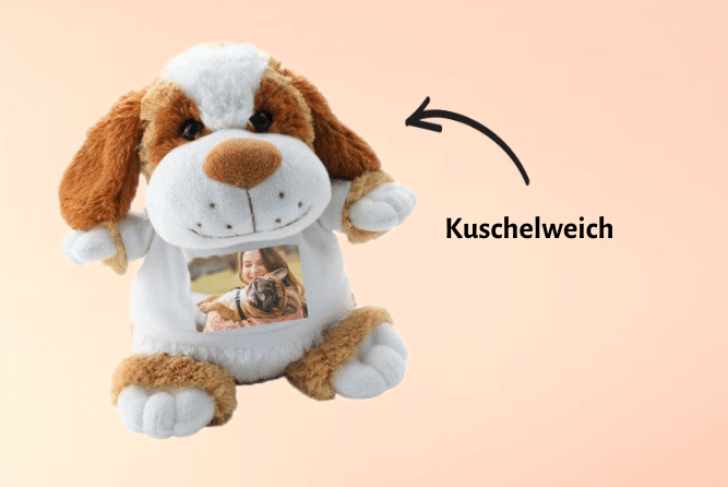 Kuscheltier Hund mit Foto Design Links